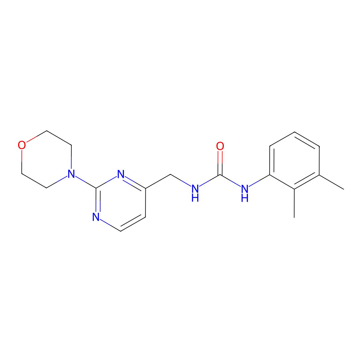 1-(2,3-Dimethylphenyl)-3-((2-morpholinopyrimidin-4-yl)methyl)urea molecular structure, CAS 1797081-92-5