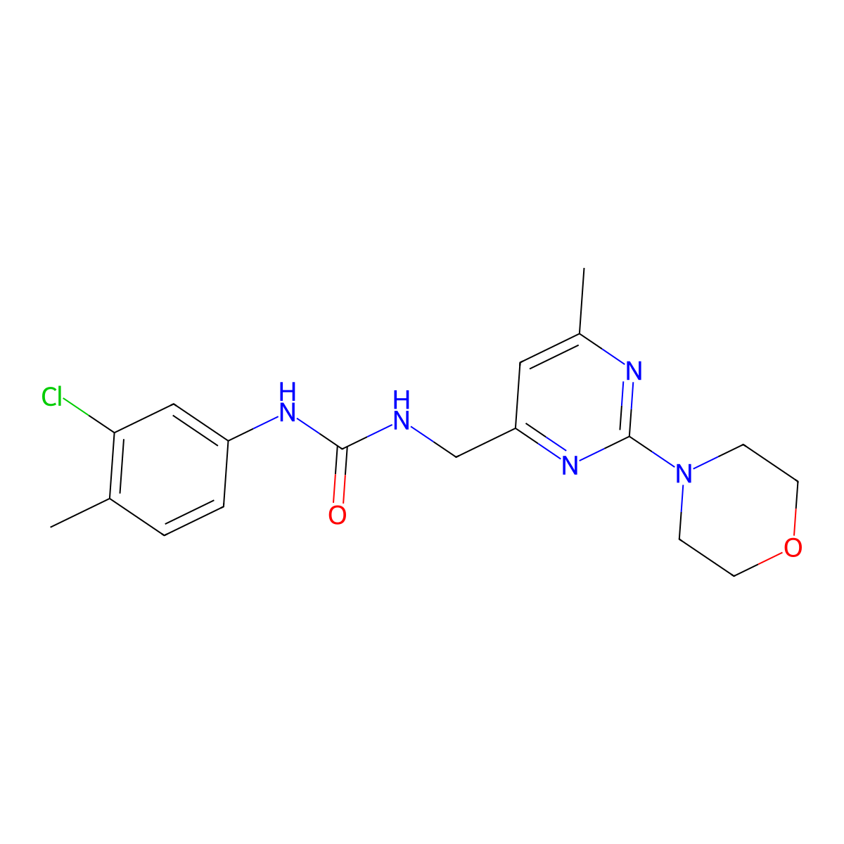1-(3-Chloro-4-methylphenyl)-3-((6-methyl-2-morpholinopyrimidin-4-yl)methyl)urea molecular structure, CAS 1797082-19-9