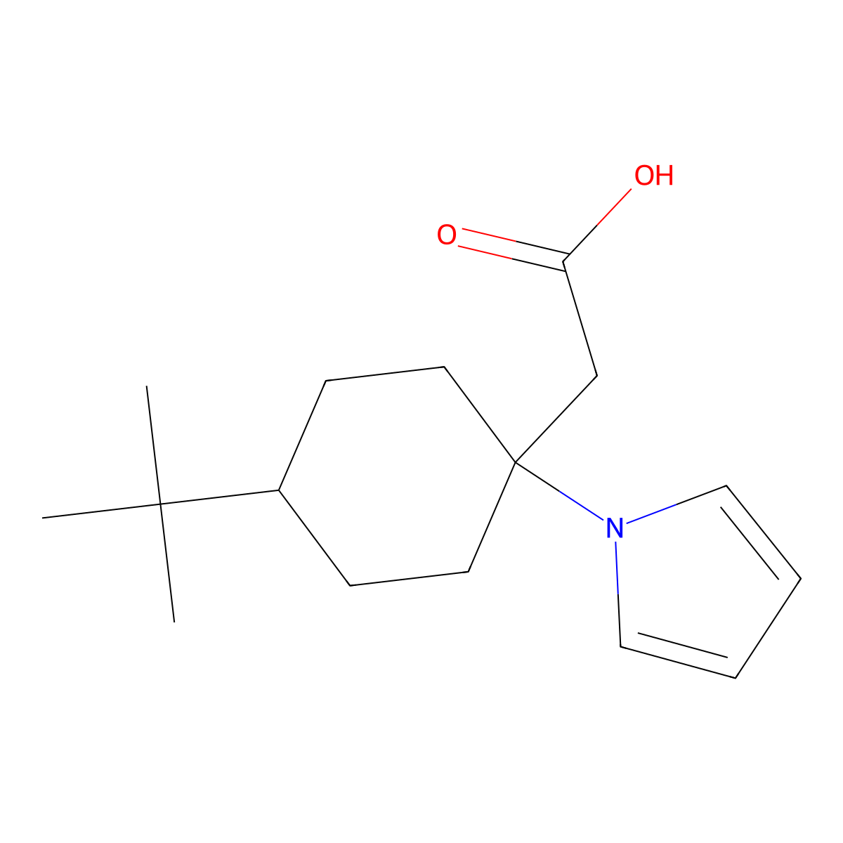 [4-tert-butyl-1-(1H-pyrrol-1-yl)cyclohexyl]acetic acid molecular structure, CAS 1797082-24-6