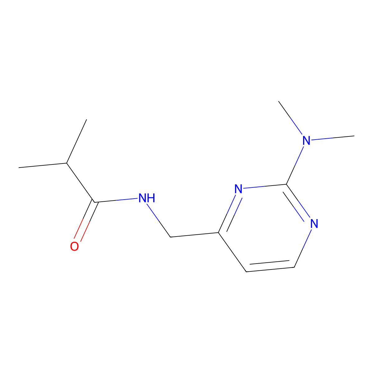 N-((2-(dimethylamino)pyrimidin-4-yl)methyl)isobutyramide molecular structure, CAS 1797082-61-1