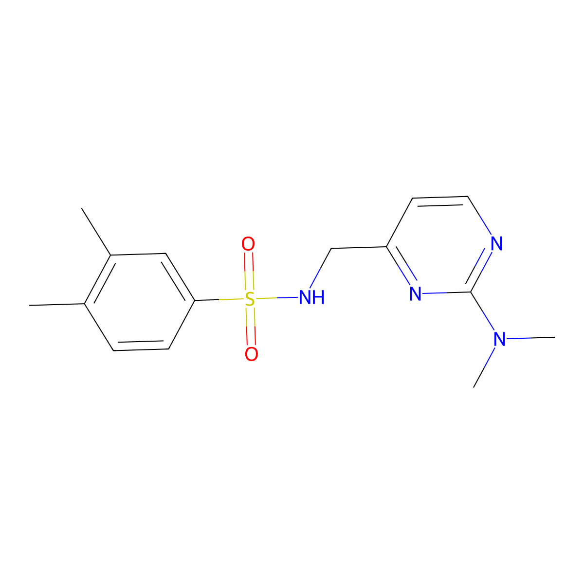 N-((2-(dimethylamino)pyrimidin-4-yl)methyl)-3,4-dimethylbenzenesulfonamide molecular structure, CAS 1797082-69-9