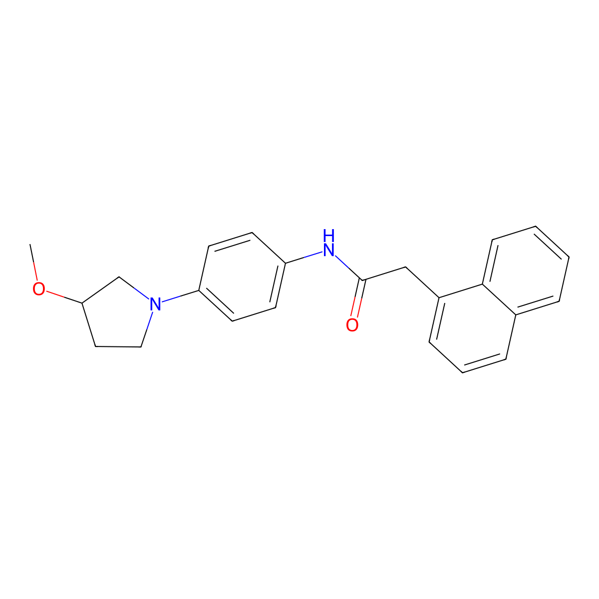 N-[4-(3-Methoxypyrrolidin-1-YL)phenyl]-2-(naphthalen-1-YL)acetamide molecular structure, CAS 1797083-15-8