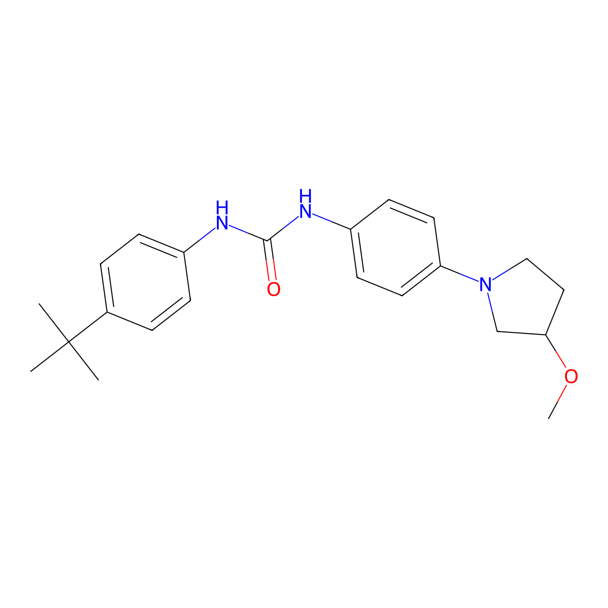 1-(4-(Tert-butyl)phenyl)-3-(4-(3-methoxypyrrolidin-1-yl)phenyl)urea molecular structure, CAS 1797083-17-0