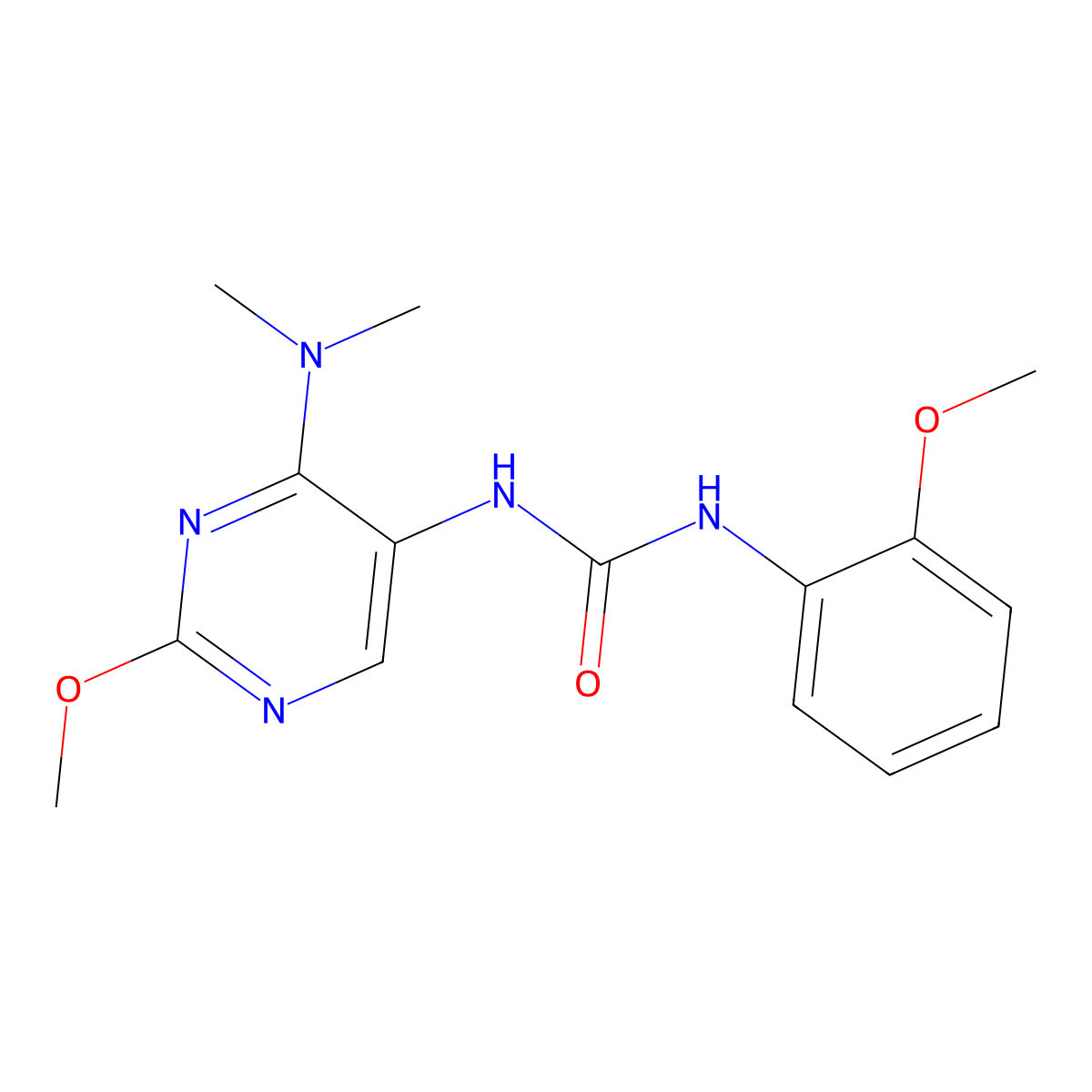 1-(4-(Dimethylamino)-2-methoxypyrimidin-5-yl)-3-(2-methoxyphenyl)urea molecular structure, CAS 1797083-27-2