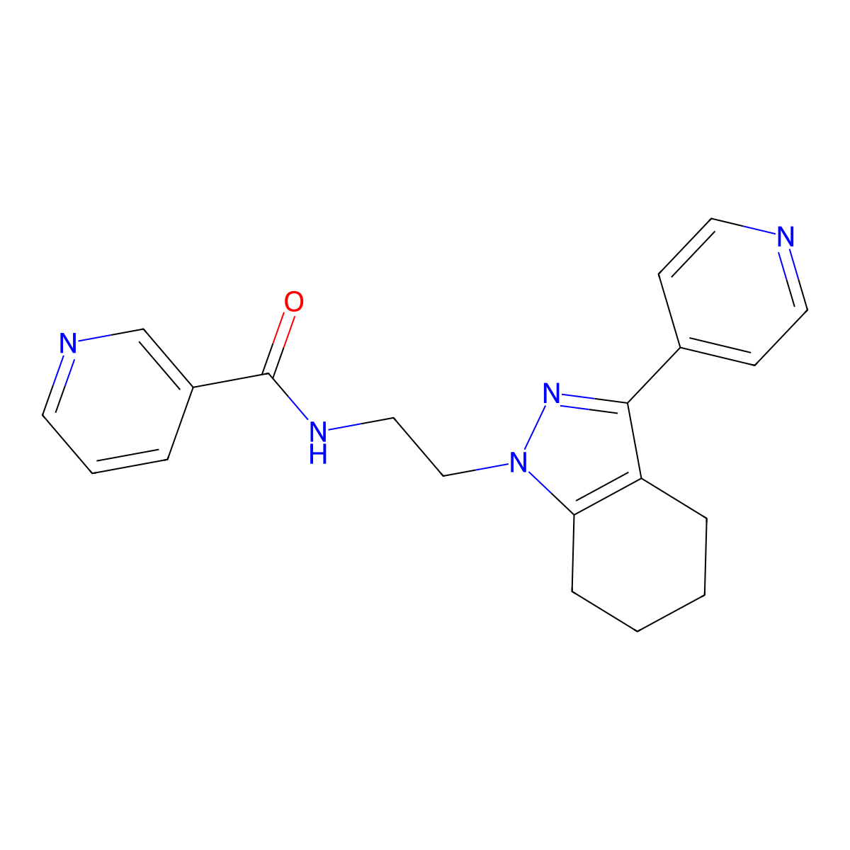 N-(2-(3-(pyridin-4-yl)-4,5,6,7-tetrahydro-1H-indazol-1-yl)ethyl)nicotinamide molecular structure, CAS 1797083-47-6