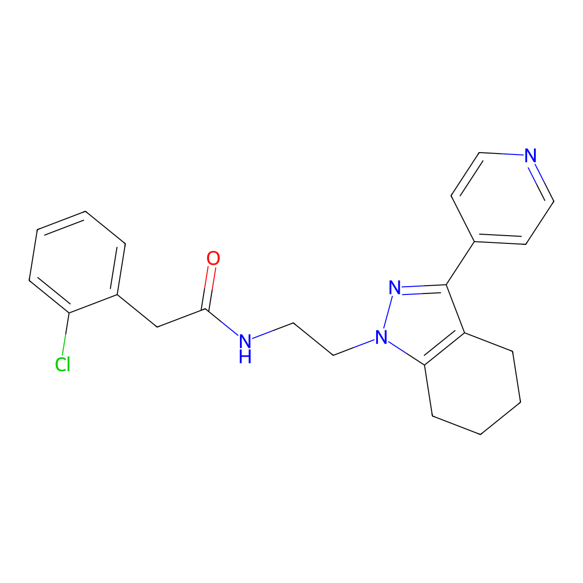 2-(2-chlorophenyl)-N-{2-[3-(pyridin-4-yl)-4,5,6,7-tetrahydro-1H-indazol-1-yl]ethyl}acetamide molecular structure, CAS 1797083-57-8