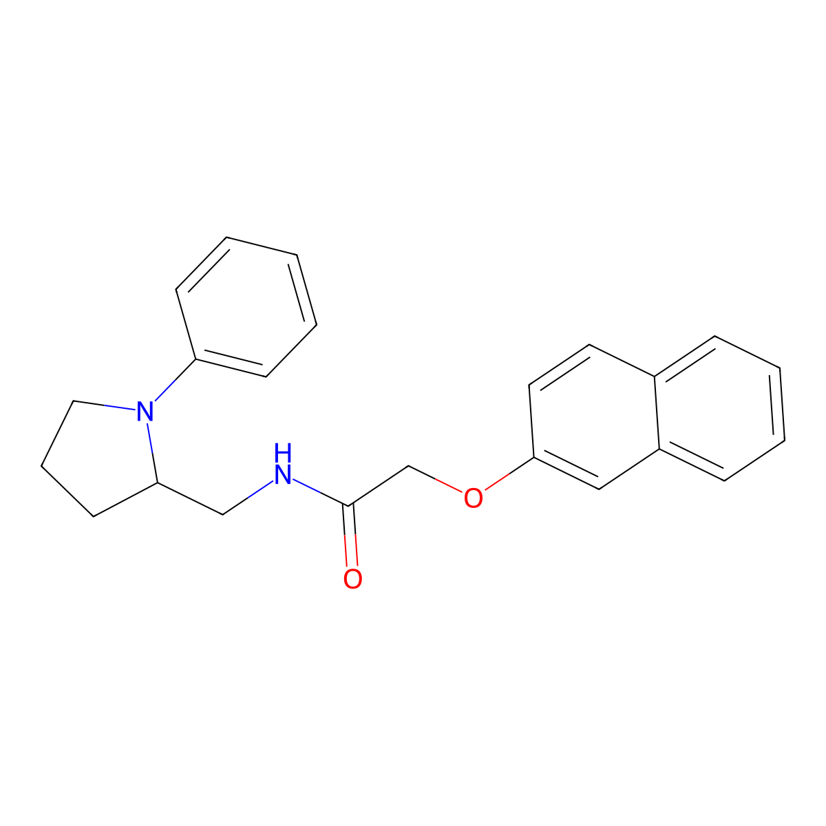 2-(naphthalen-2-yloxy)-N-((1-phenylpyrrolidin-2-yl)methyl)acetamide molecular structure, CAS 1797083-75-0