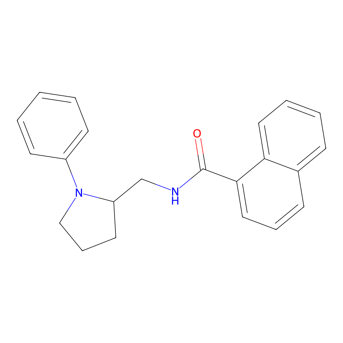 N-((1-phenylpyrrolidin-2-yl)methyl)-1-naphthamide molecular structure, CAS 1797083-84-1