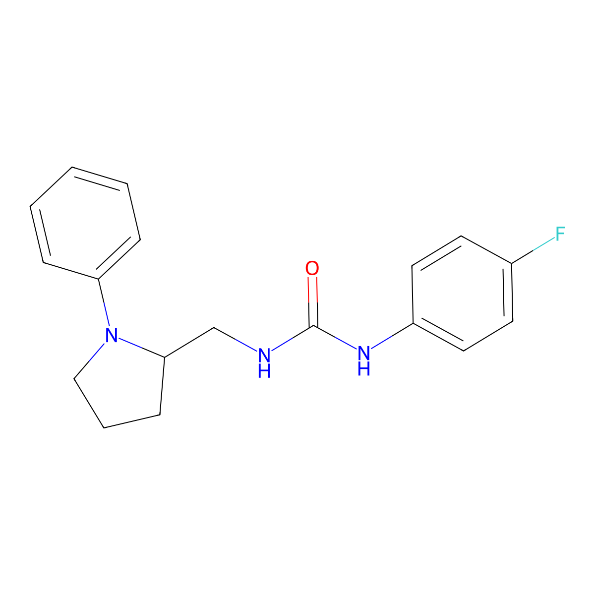 1-(4-Fluorophenyl)-3-((1-phenylpyrrolidin-2-yl)methyl)urea molecular structure, CAS 1797083-87-4