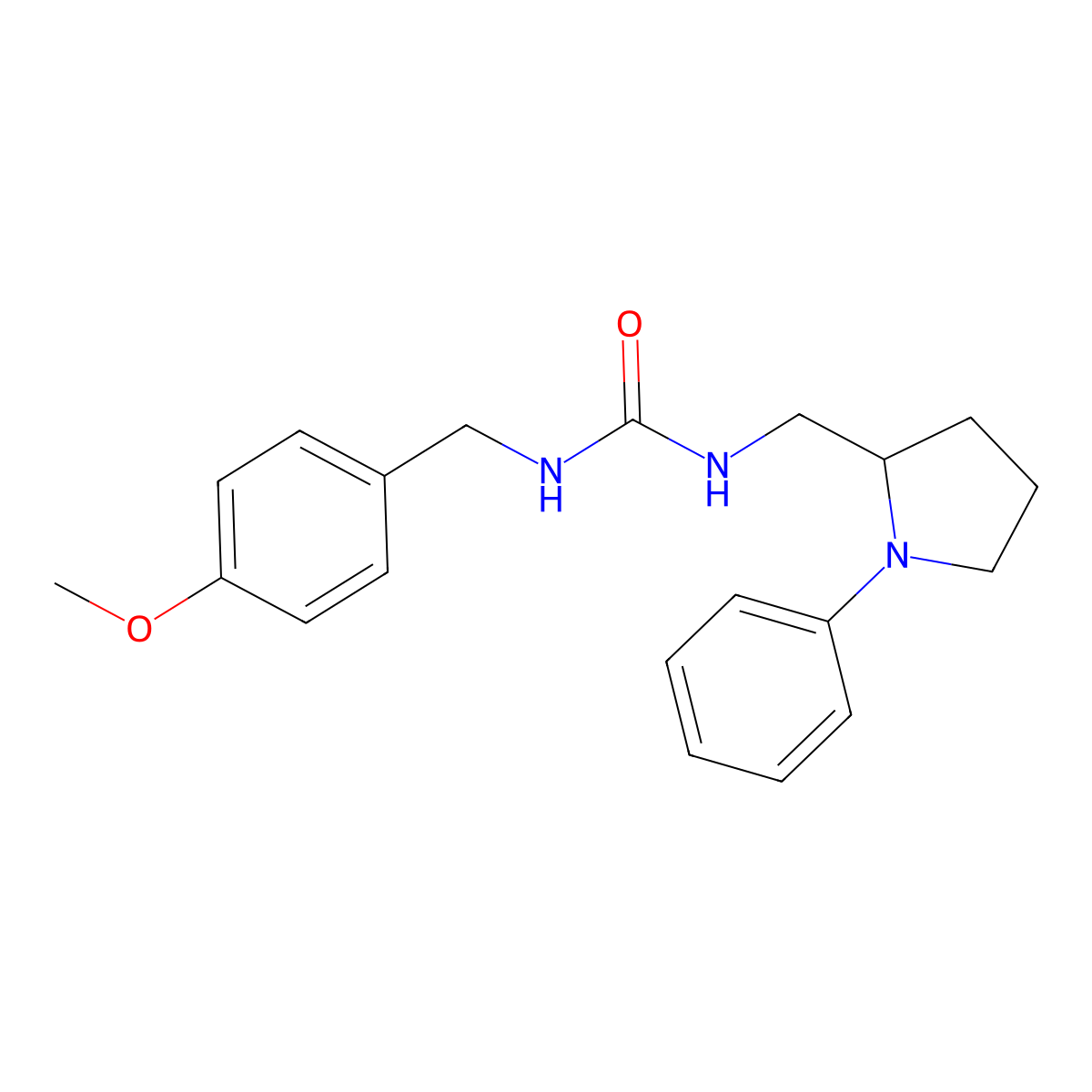 1-(4-Methoxybenzyl)-3-((1-phenylpyrrolidin-2-yl)methyl)urea molecular structure, CAS 1797083-94-3