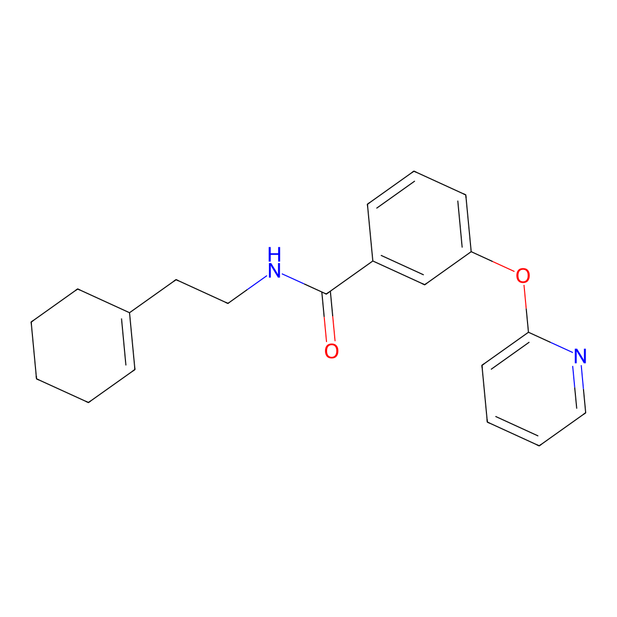 N-(2-(cyclohex-1-en-1-yl)ethyl)-3-(pyridin-2-yloxy)benzamide molecular structure, CAS 1797084-11-7