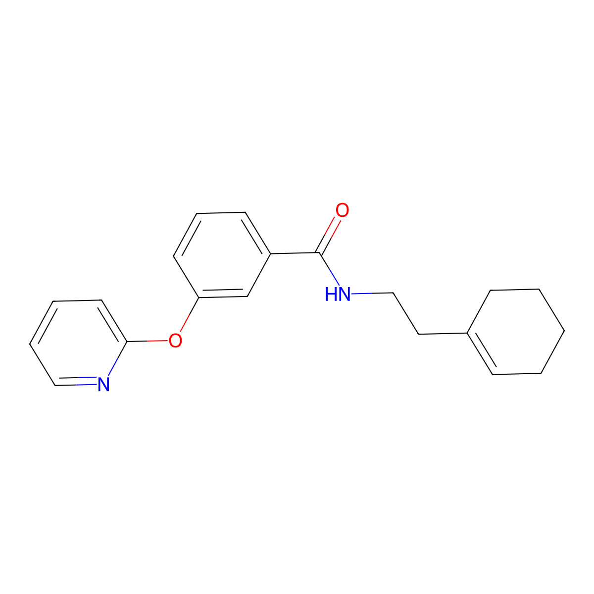 N-(2-(cyclohex-1-en-1-yl)ethyl)-3-(pyridin-2-yloxy)benzamide molecular structure, CAS 1797084-11-7