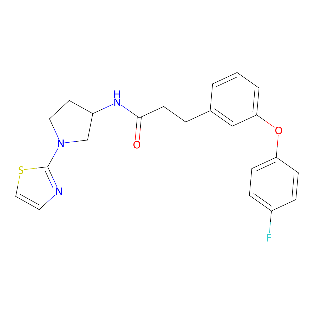 3-(3-(4-fluorophenoxy)phenyl)-N-(1-(thiazol-2-yl)pyrrolidin-3-yl)propanamide molecular structure, CAS 1797084-55-9