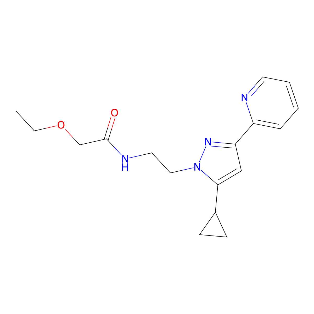 N-{2-[5-cyclopropyl-3-(pyridin-2-yl)-1H-pyrazol-1-yl]ethyl}-2-ethoxyacetamide molecular structure, CAS 1797084-57-1
