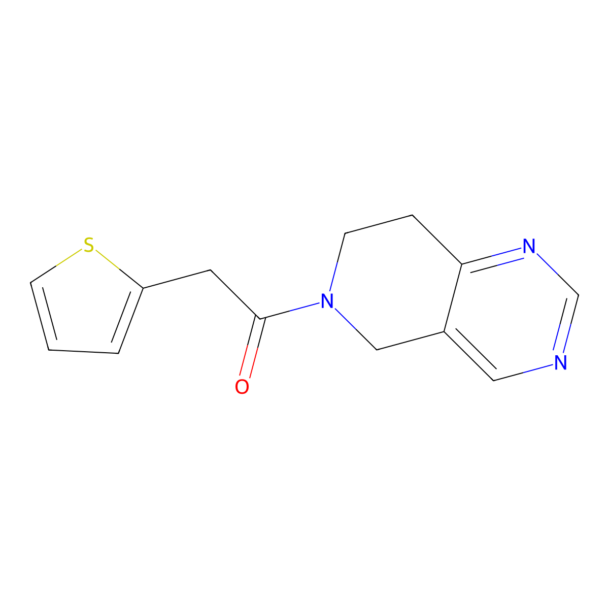1-{5H,6H,7H,8H-pyrido[4,3-d]pyrimidin-6-yl}-2-(thiophen-2-yl)ethan-1-one molecular structure, CAS 1797085-19-8
