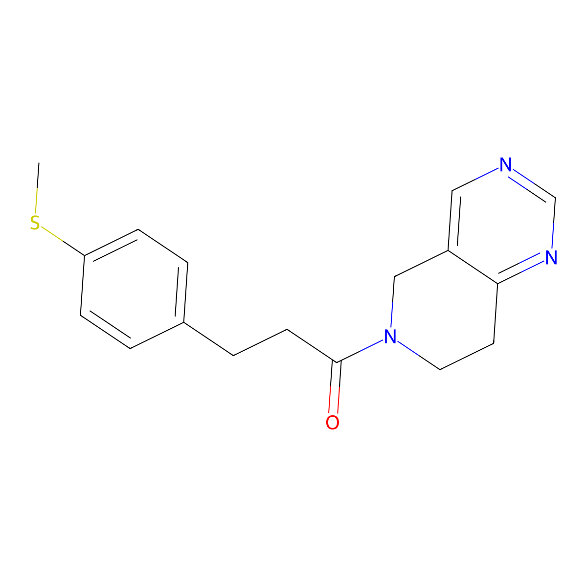 1-(7,8-dihydropyrido[4,3-d]pyrimidin-6(5H)-yl)-3-(4-(methylthio)phenyl)propan-1-one molecular structure, CAS 1797085-35-8