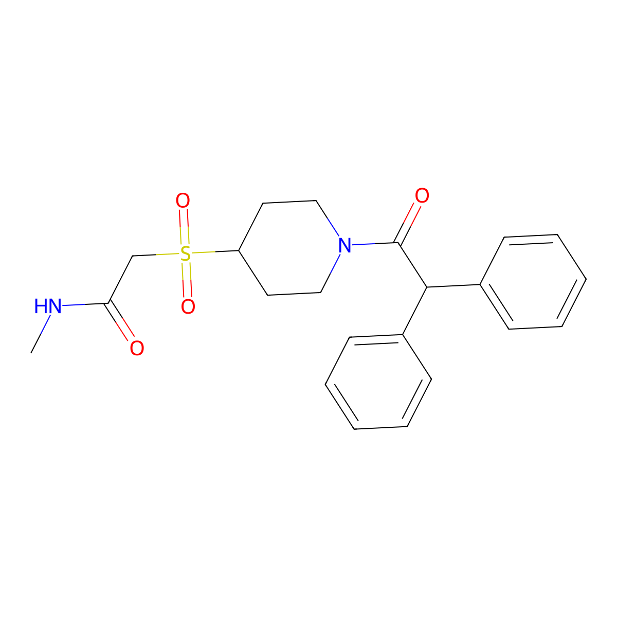 2-{[1-(2,2-diphenylacetyl)piperidin-4-yl]sulfonyl}-N-methylacetamide molecular structure, CAS 1797085-47-2