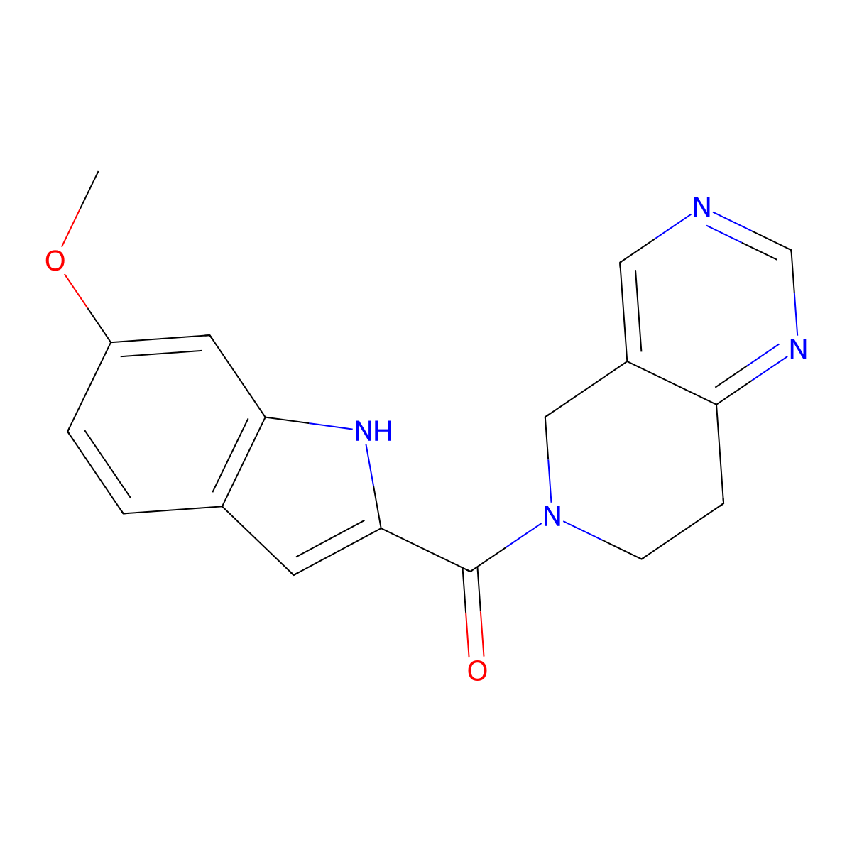 (7,8-dihydropyrido[4,3-d]pyrimidin-6(5H)-yl)(6-methoxy-1H-indol-2-yl)methanone molecular structure, CAS 1797085-51-8