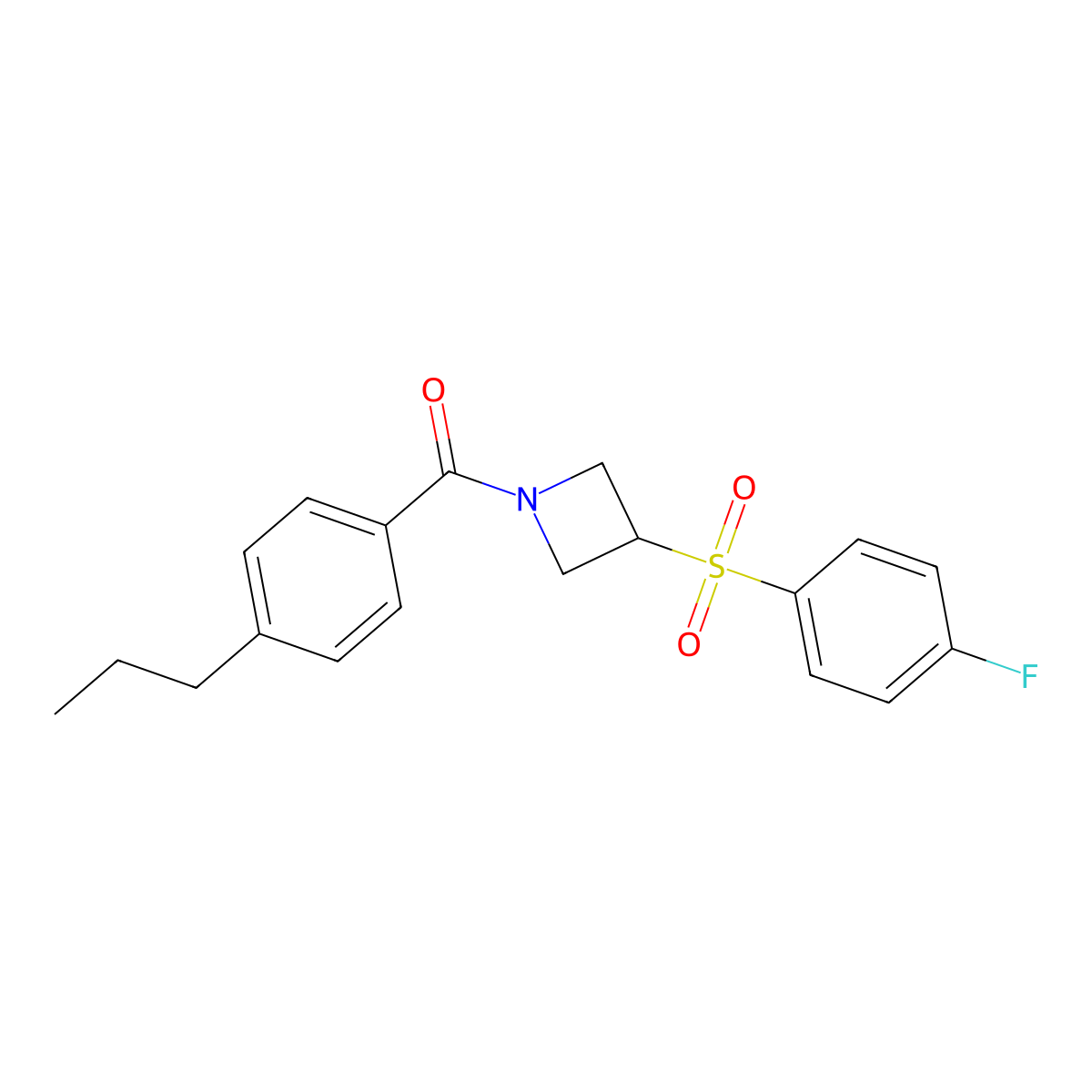 (3-((4-Fluorophenyl)sulfonyl)azetidin-1-yl)(4-propylphenyl)methanone molecular structure, CAS 1797085-62-1