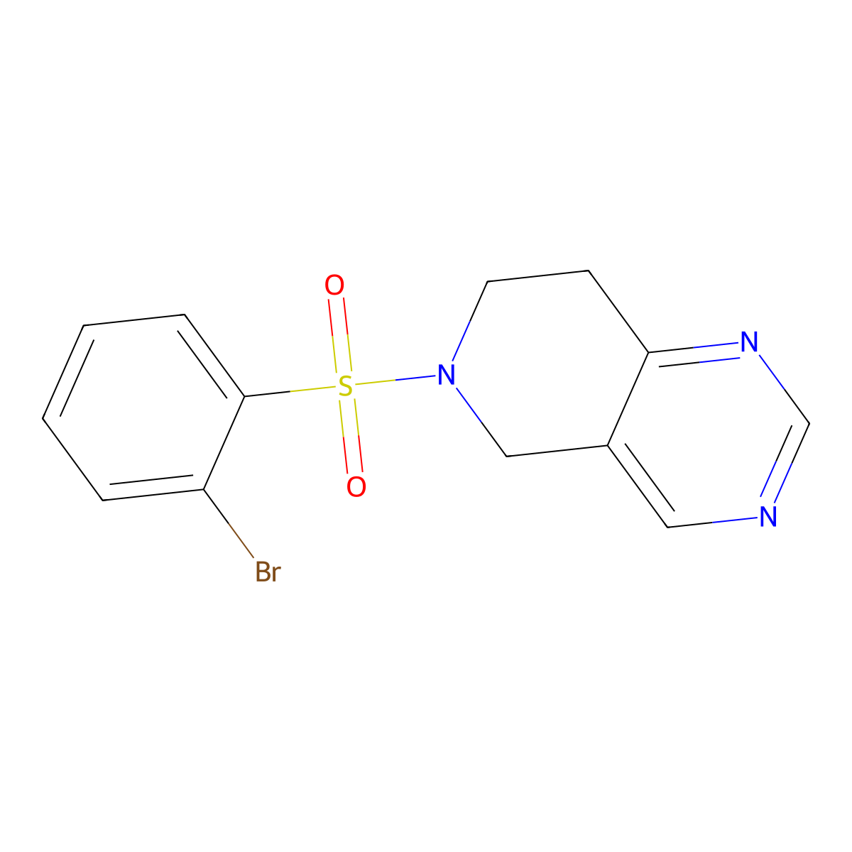 6-((2-Bromophenyl)sulfonyl)-5,6,7,8-tetrahydropyrido[4,3-d]pyrimidine molecular structure, CAS 1797085-66-5