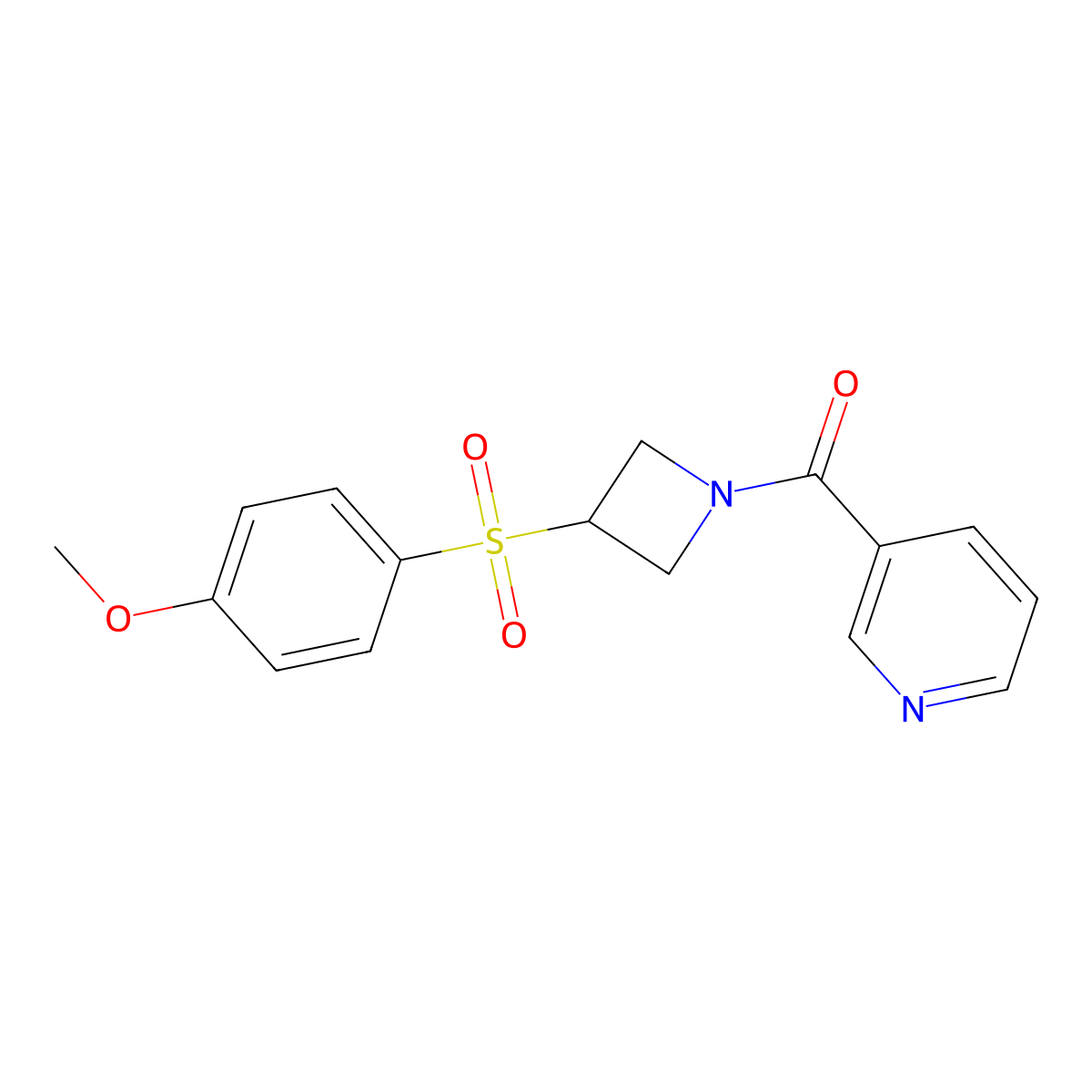 (3-((4-Methoxyphenyl)sulfonyl)azetidin-1-yl)(pyridin-3-yl)methanone molecular structure, CAS 1797085-69-8