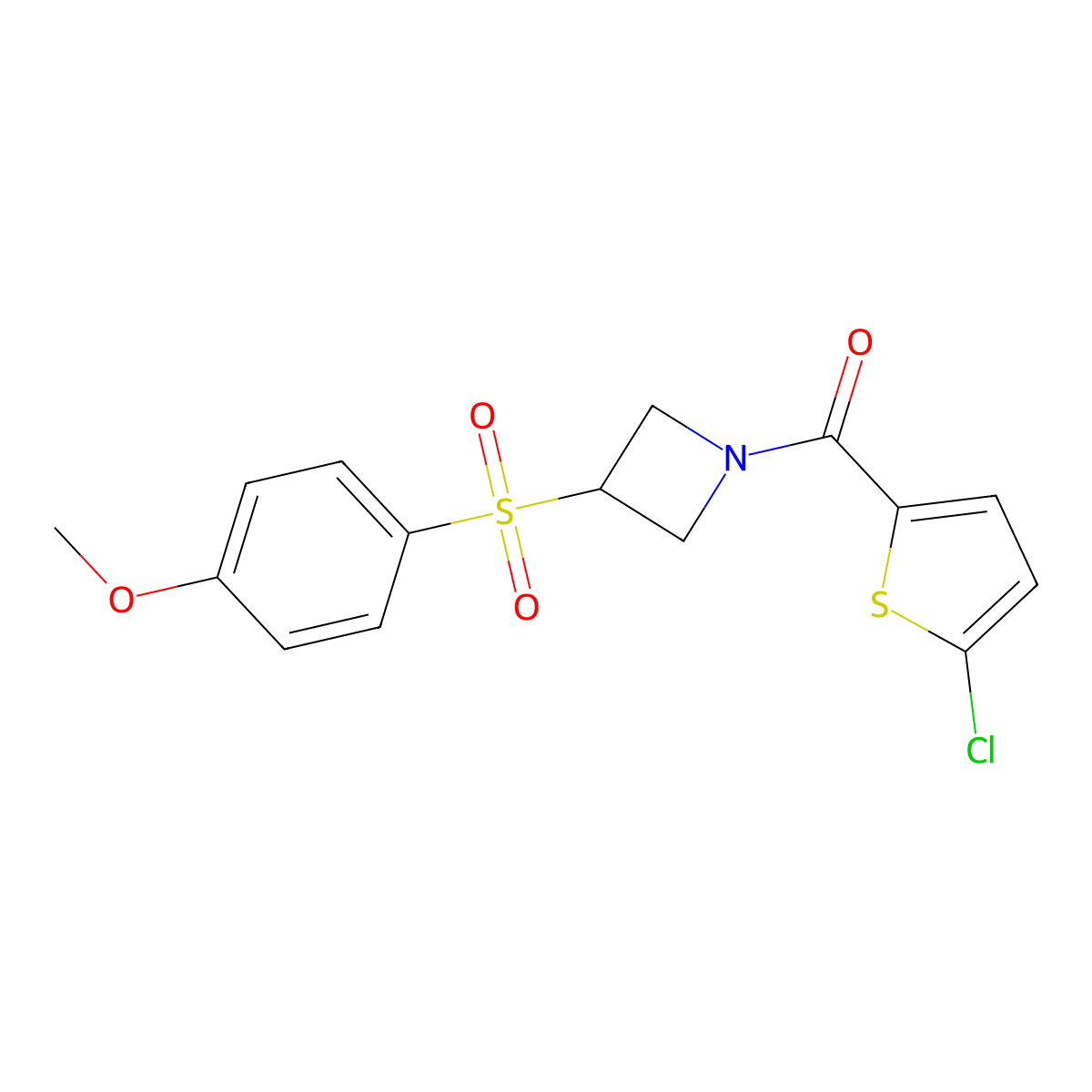 (5-Chlorothiophen-2-yl)(3-((4-methoxyphenyl)sulfonyl)azetidin-1-yl)methanone molecular structure, CAS 1797085-76-7