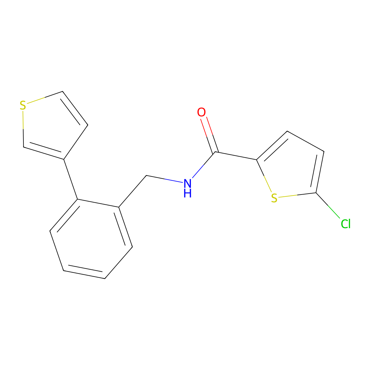 5-chloro-N-(2-(thiophen-3-yl)benzyl)thiophene-2-carboxamide molecular structure, CAS 1797085-80-3