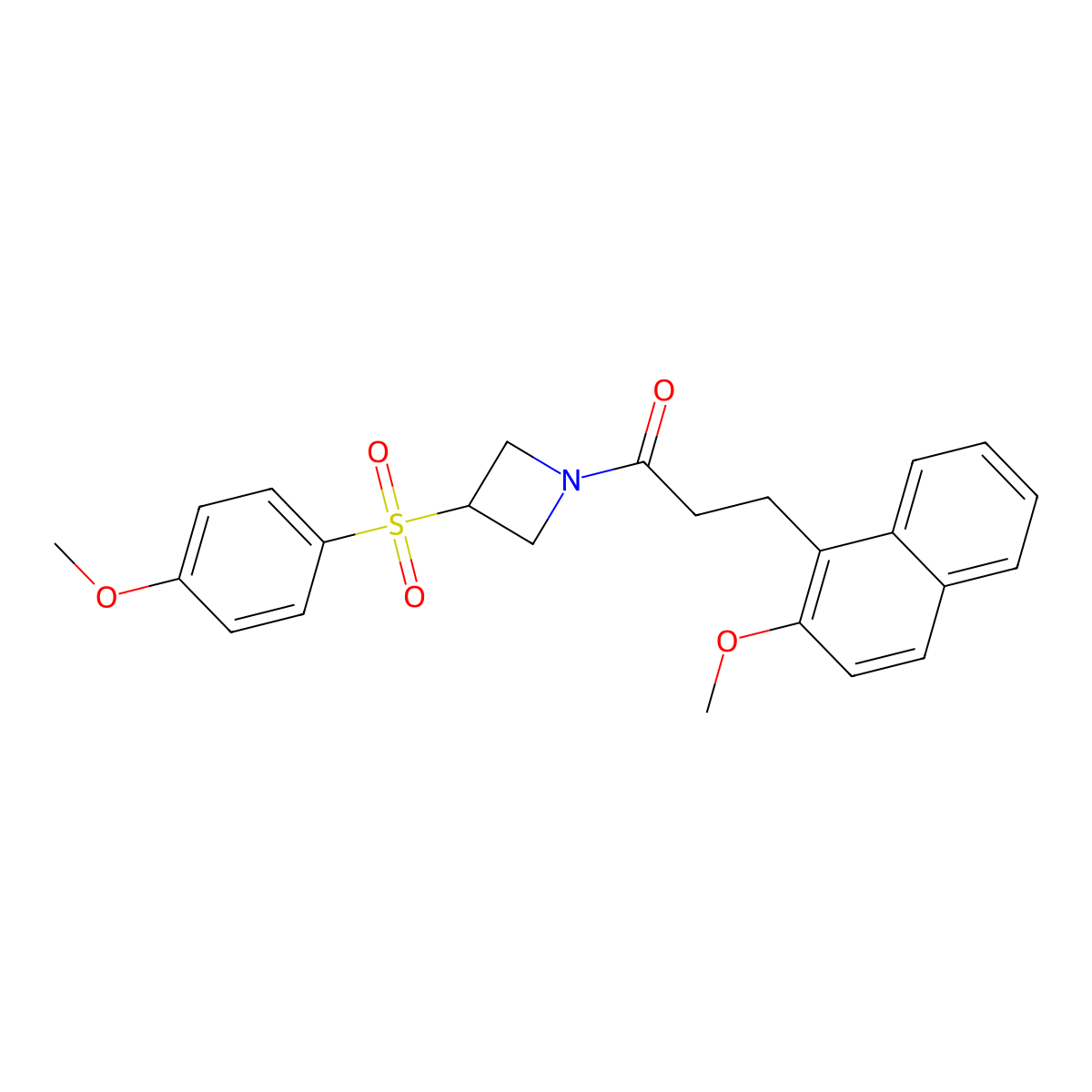 3-(2-Methoxynaphthalen-1-yl)-1-(3-((4-methoxyphenyl)sulfonyl)azetidin-1-yl)propan-1-one molecular structure, CAS 1797085-88-1