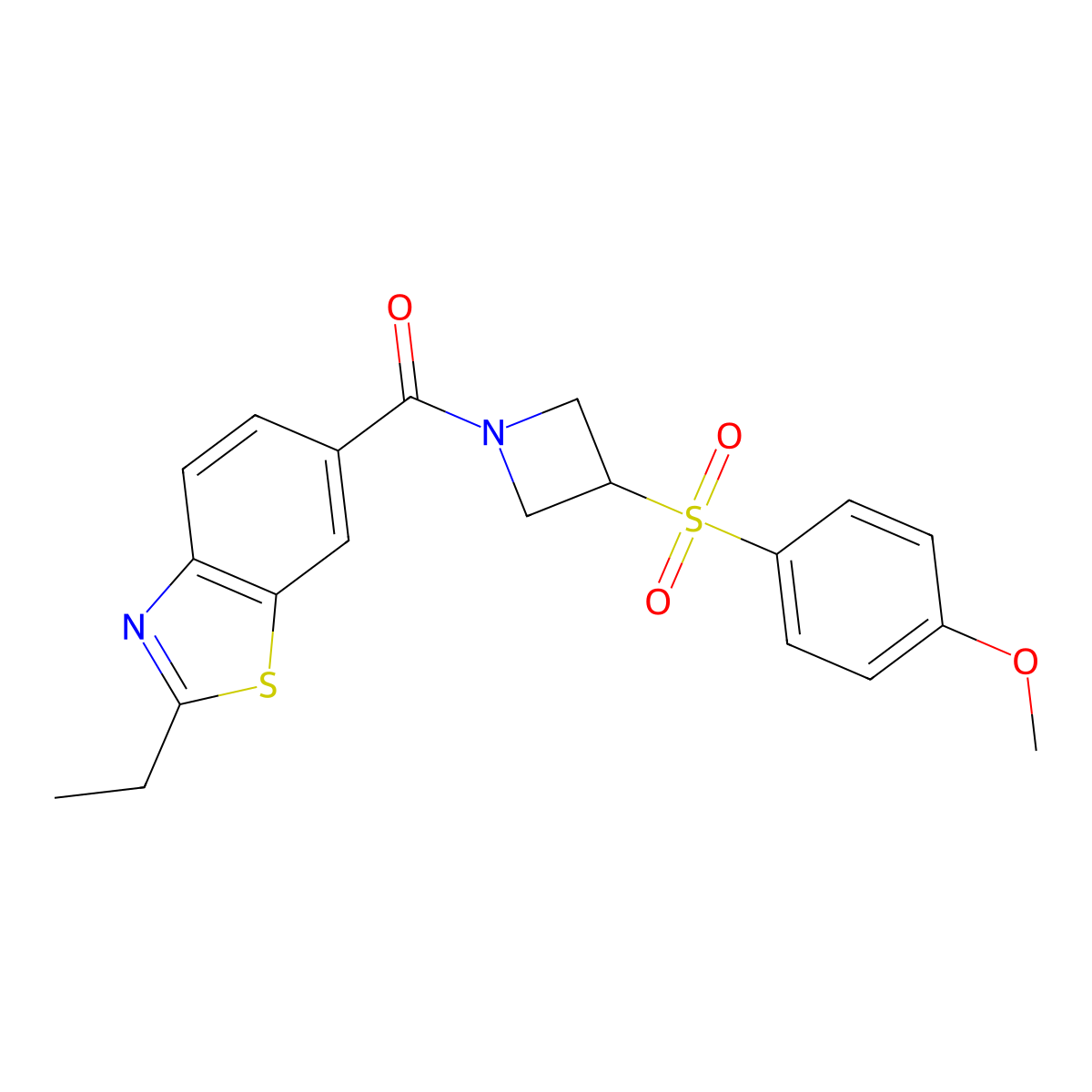 (2-Ethylbenzo[d]thiazol-6-yl)(3-((4-methoxyphenyl)sulfonyl)azetidin-1-yl)methanone molecular structure, CAS 1797085-97-2
