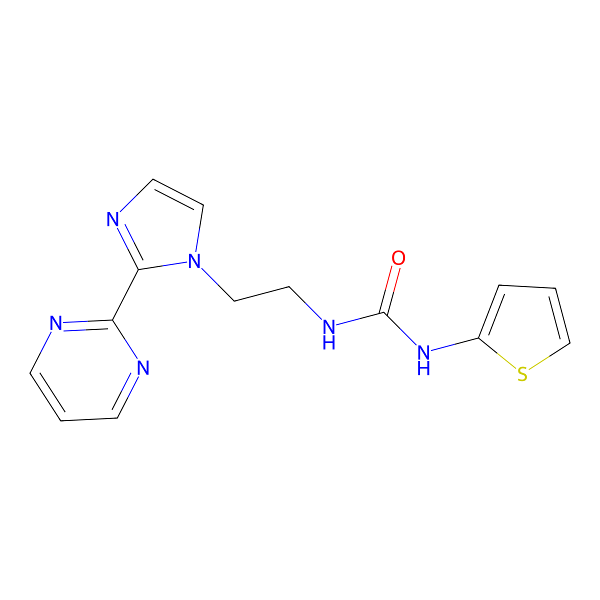 1-(2-(2-(pyrimidin-2-yl)-1H-imidazol-1-yl)ethyl)-3-(thiophen-2-yl)urea molecular structure, CAS 1797085-98-3