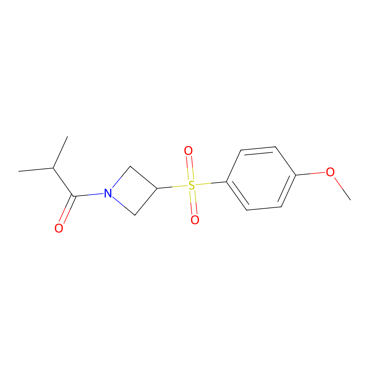 1-(3-((4-Methoxyphenyl)sulfonyl)azetidin-1-yl)-2-methylpropan-1-one molecular structure, CAS 1797086-09-9