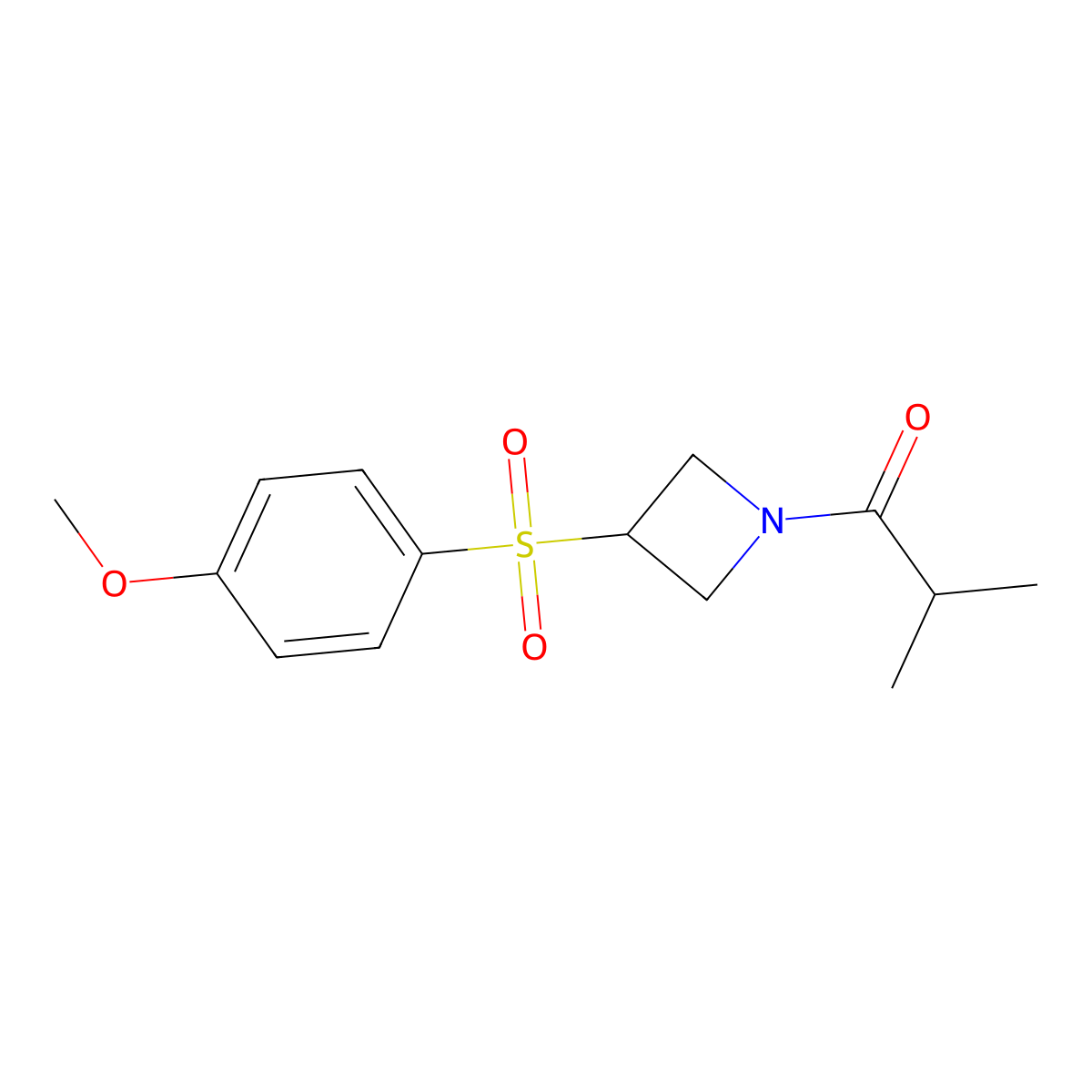 1-(3-((4-Methoxyphenyl)sulfonyl)azetidin-1-yl)-2-methylpropan-1-one molecular structure, CAS 1797086-09-9