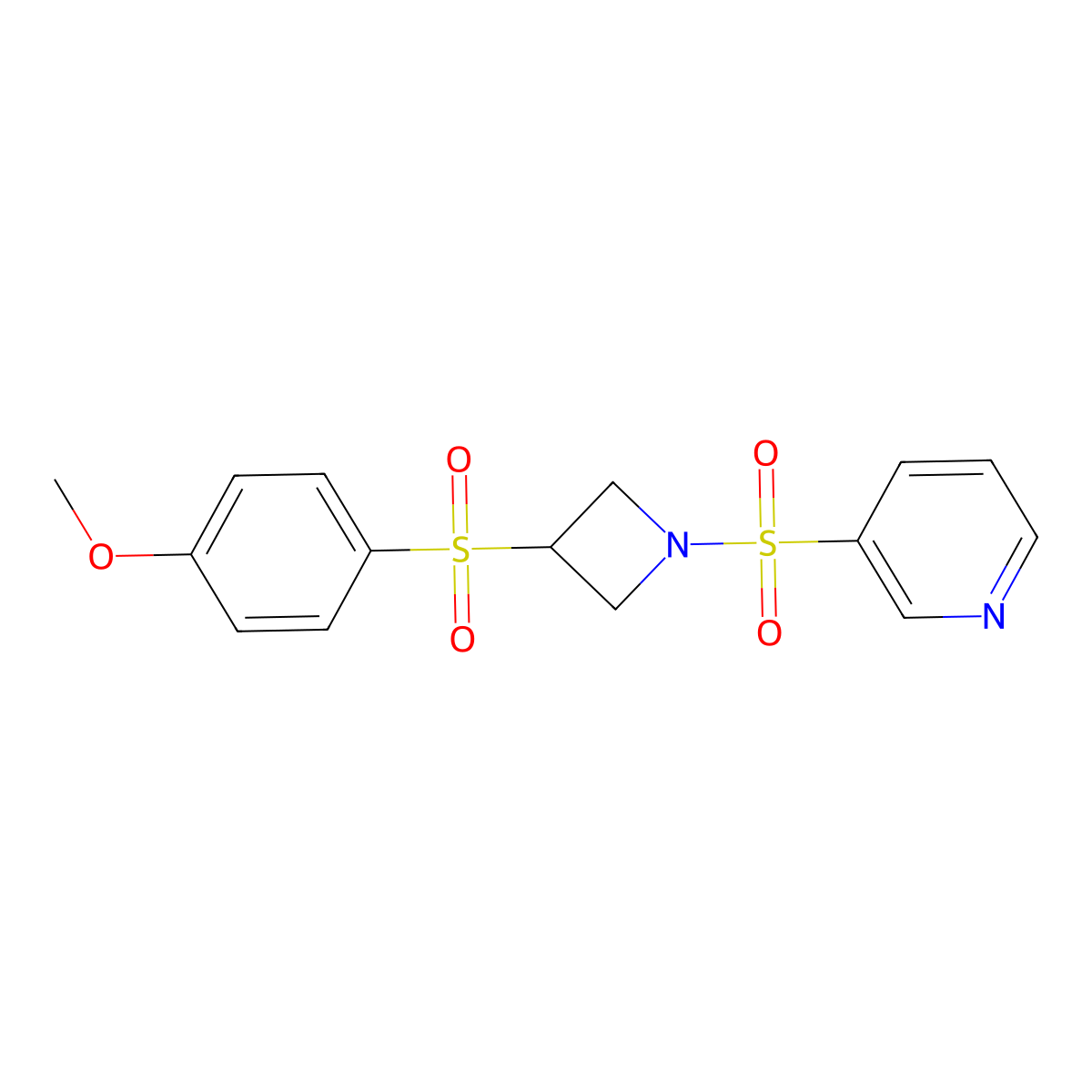 3-((3-((4-Methoxyphenyl)sulfonyl)azetidin-1-yl)sulfonyl)pyridine molecular structure, CAS 1797086-13-5