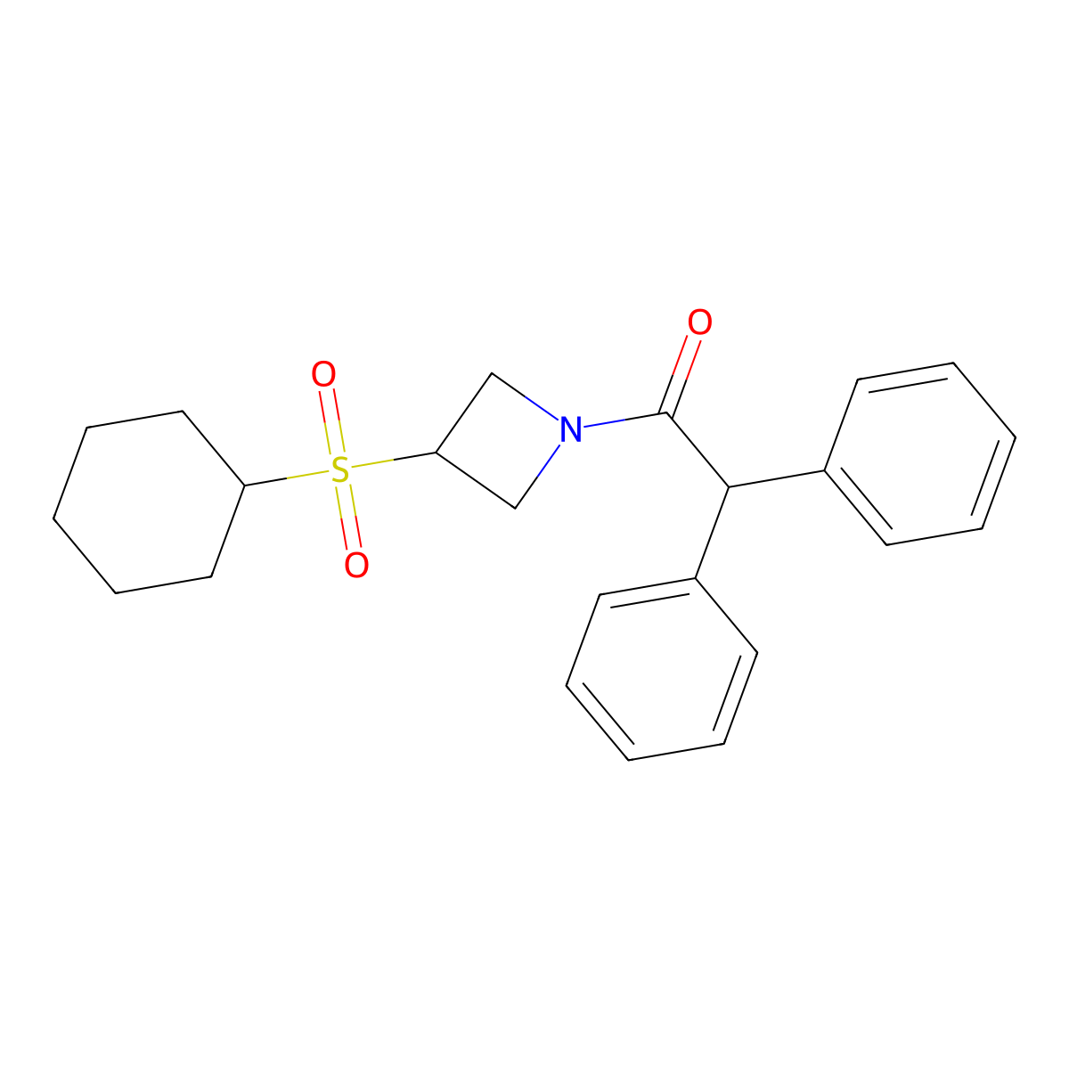 1-(3-(Cyclohexylsulfonyl)azetidin-1-yl)-2,2-diphenylethanone molecular structure, CAS 1797086-25-9