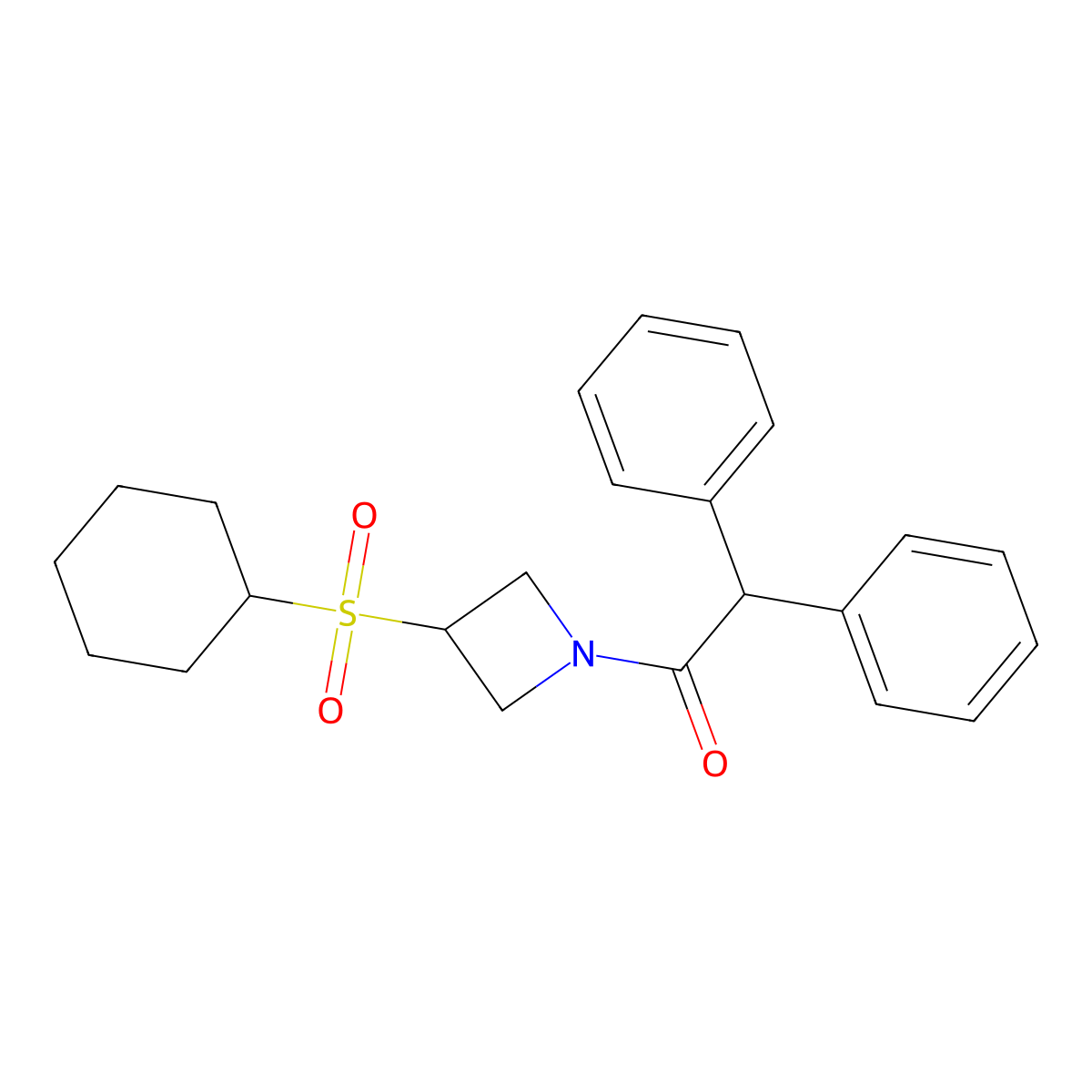 1-(3-(Cyclohexylsulfonyl)azetidin-1-yl)-2,2-diphenylethanone molecular structure, CAS 1797086-25-9