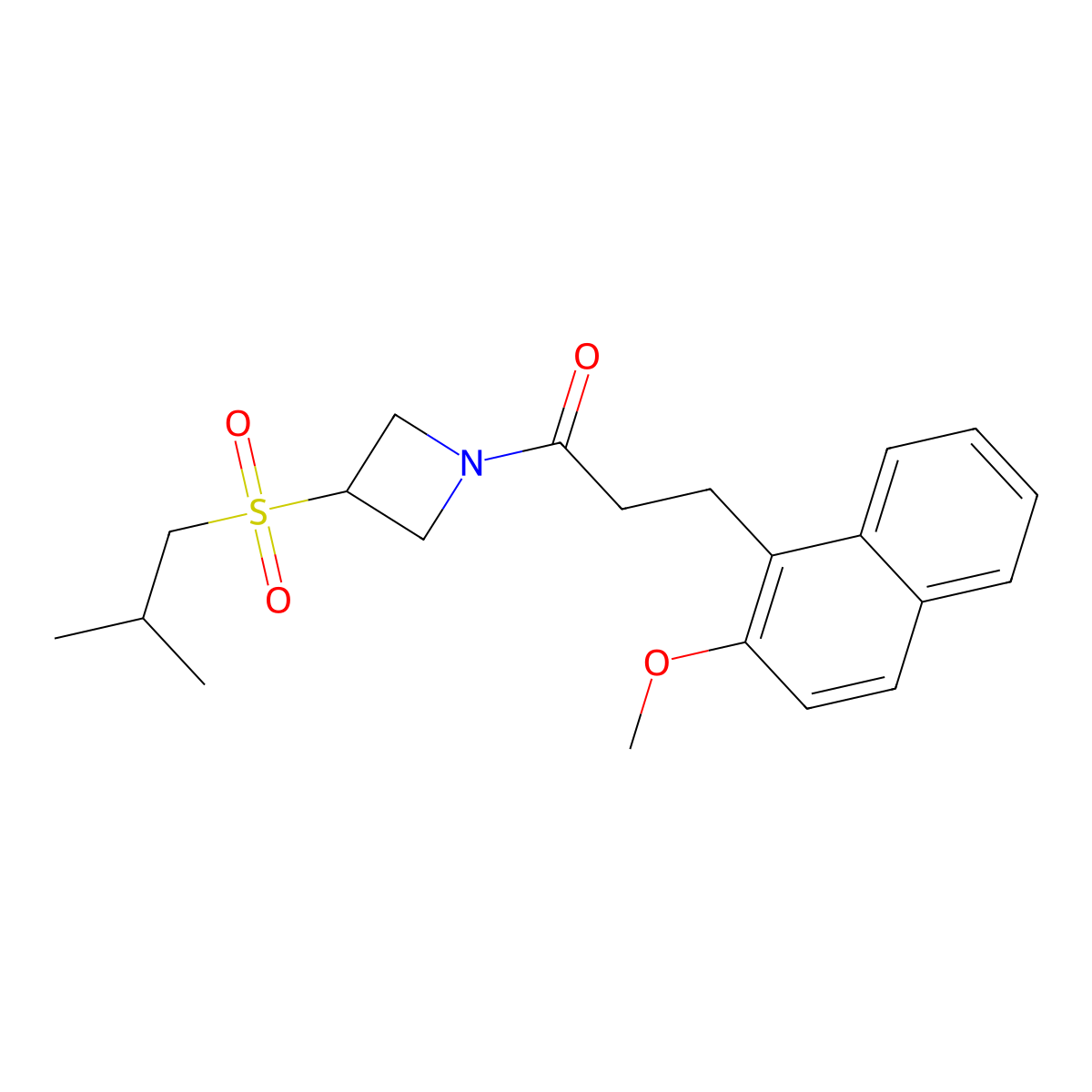 1-(3-(Isobutylsulfonyl)azetidin-1-yl)-3-(2-methoxynaphthalen-1-yl)propan-1-one molecular structure, CAS 1797086-55-5