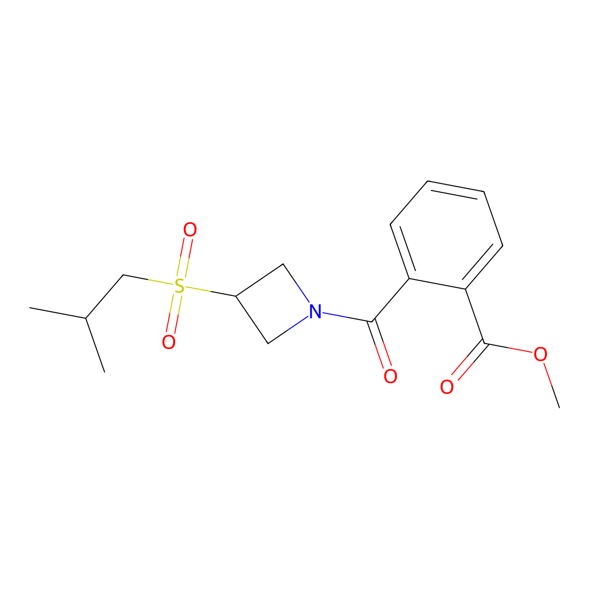 Methyl 2-(3-(isobutylsulfonyl)azetidine-1-carbonyl)benzoate molecular structure, CAS 1797086-77-1