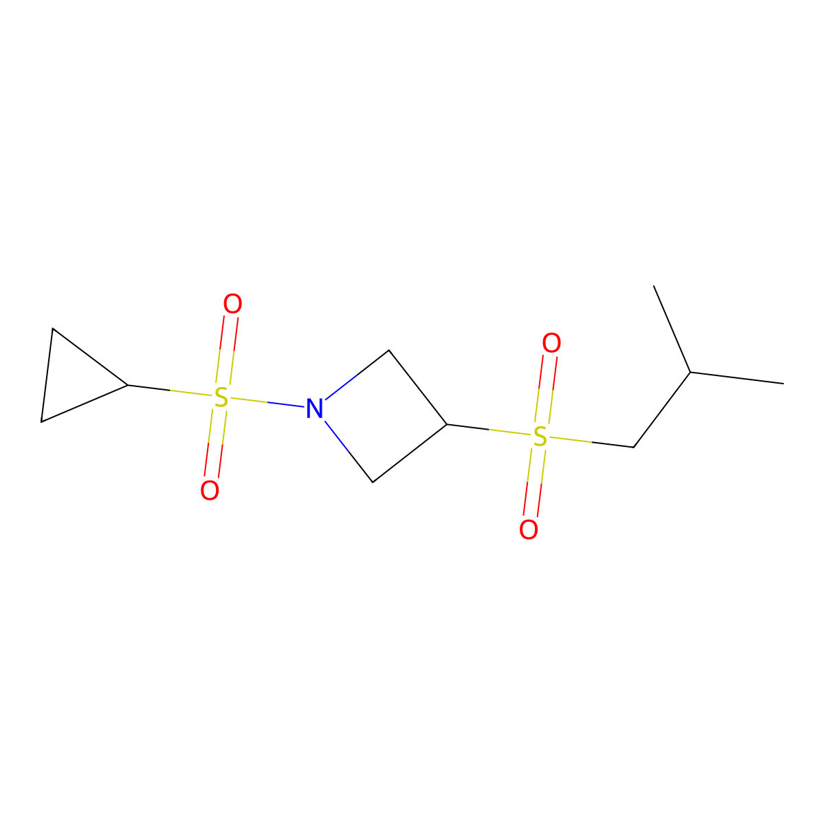1-(Cyclopropylsulfonyl)-3-(isobutylsulfonyl)azetidine molecular structure, CAS 1797087-12-7