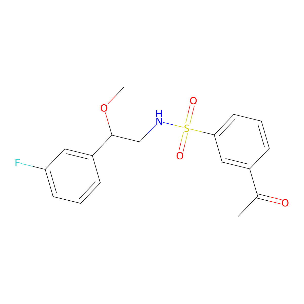 3-acetyl-N-(2-(3-fluorophenyl)-2-methoxyethyl)benzenesulfonamide molecular structure, CAS 1797087-23-0