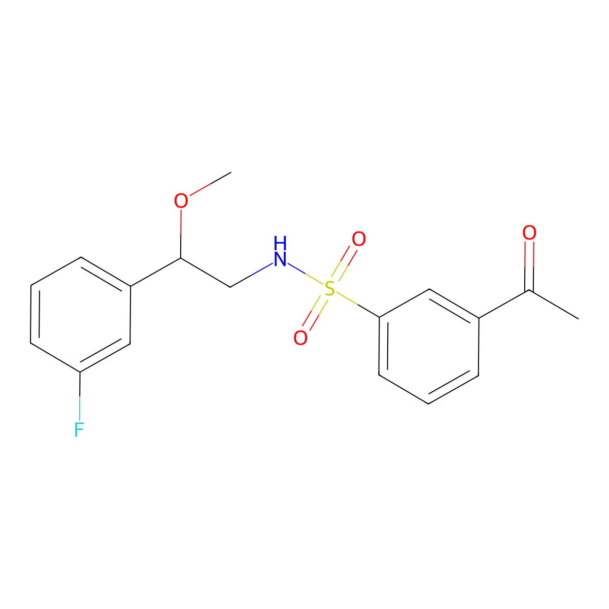 3-acetyl-N-(2-(3-fluorophenyl)-2-methoxyethyl)benzenesulfonamide molecular structure, CAS 1797087-23-0