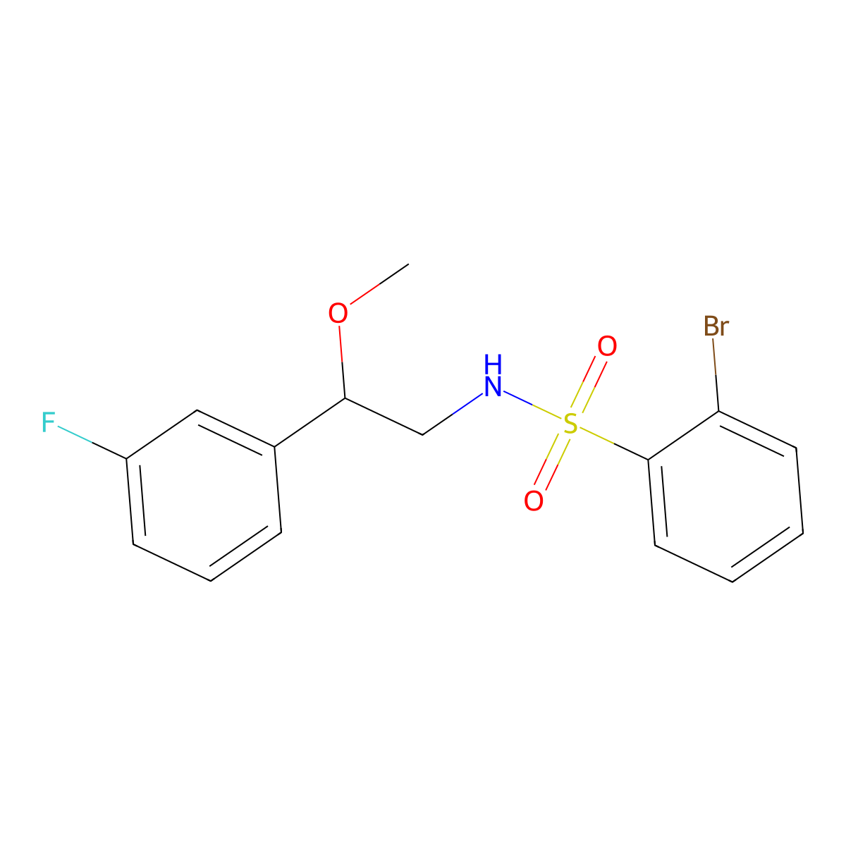 2-bromo-N-(2-(3-fluorophenyl)-2-methoxyethyl)benzenesulfonamide molecular structure, CAS 1797087-27-4