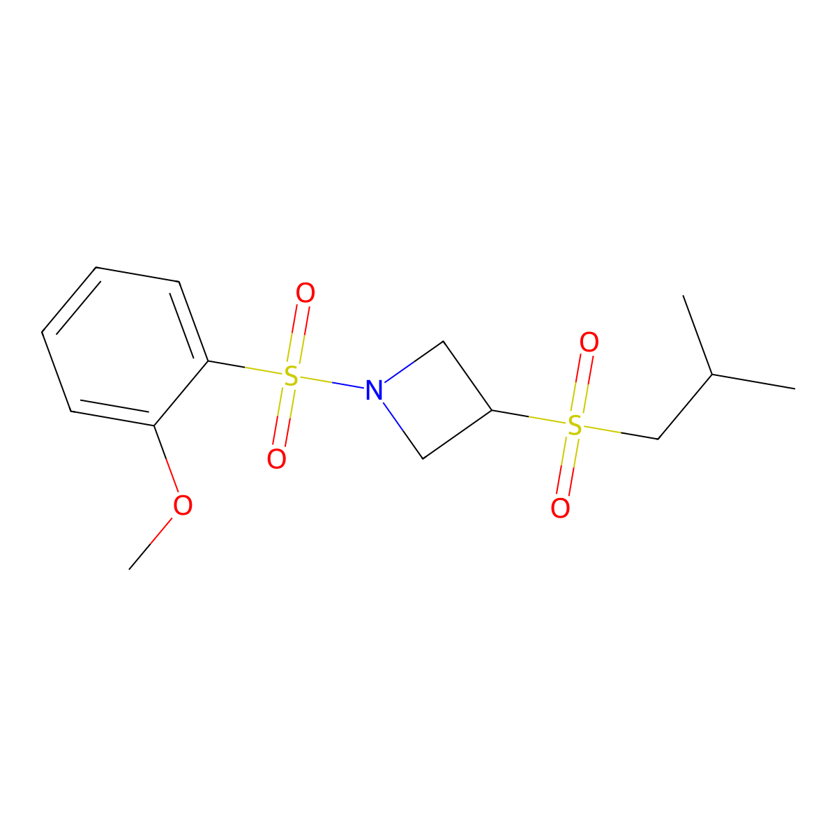 3-(Isobutylsulfonyl)-1-((2-methoxyphenyl)sulfonyl)azetidine molecular structure, CAS 1797087-29-6