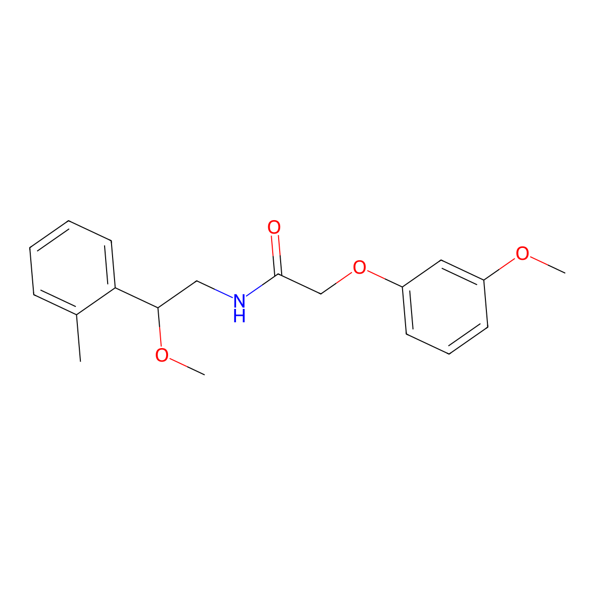 N-(2-methoxy-2-(o-tolyl)ethyl)-2-(3-methoxyphenoxy)acetamide molecular structure, CAS 1797087-53-6