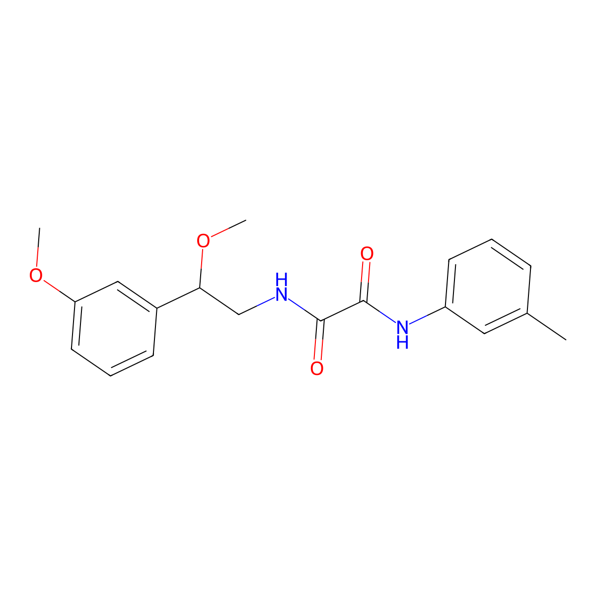 N1-(2-methoxy-2-(3-methoxyphenyl)ethyl)-N2-(m-tolyl)oxalamide molecular structure, CAS 1797088-44-8