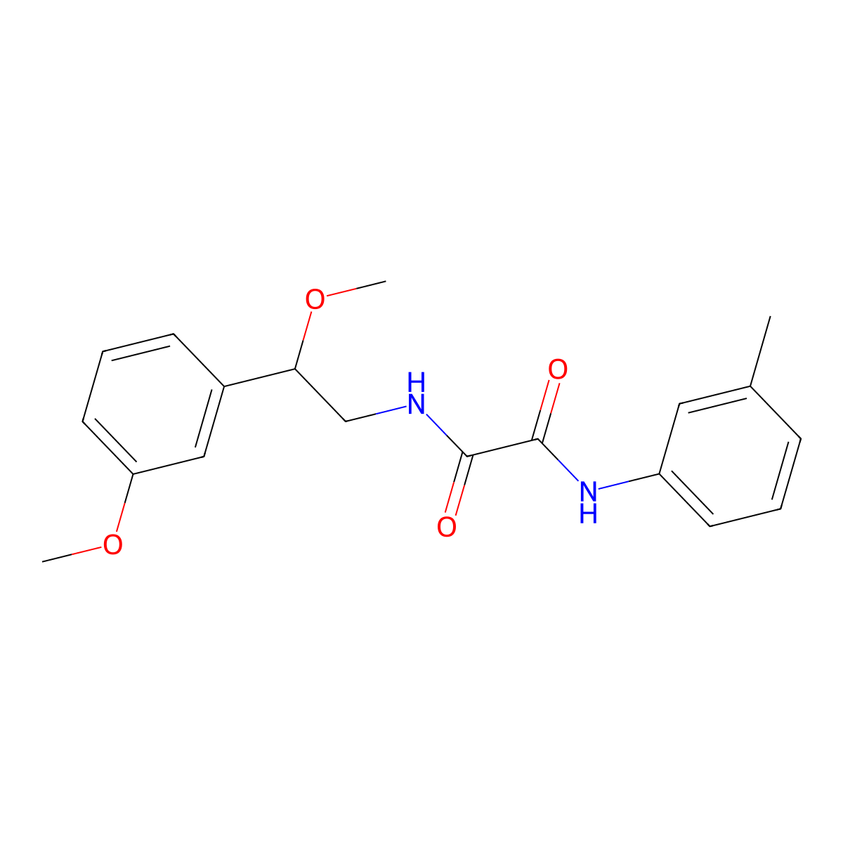 N1-(2-methoxy-2-(3-methoxyphenyl)ethyl)-N2-(m-tolyl)oxalamide molecular structure, CAS 1797088-44-8