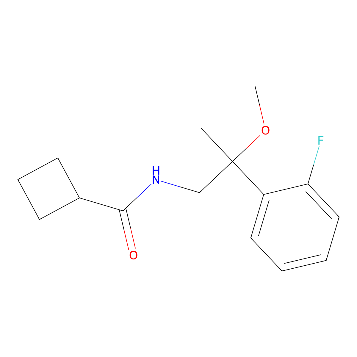 N-[2-(2-Fluorophenyl)-2-methoxypropyl]cyclobutanecarboxamide molecular structure, CAS 1797088-63-1
