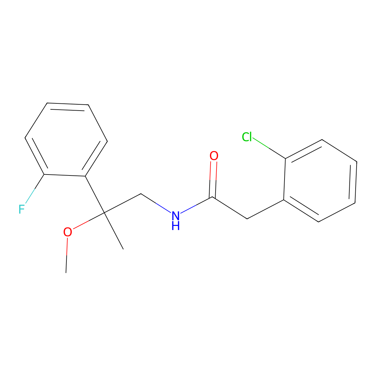 2-(2-Chlorophenyl)-N-[2-(2-fluorophenyl)-2-methoxypropyl]acetamide molecular structure, CAS 1797088-75-5