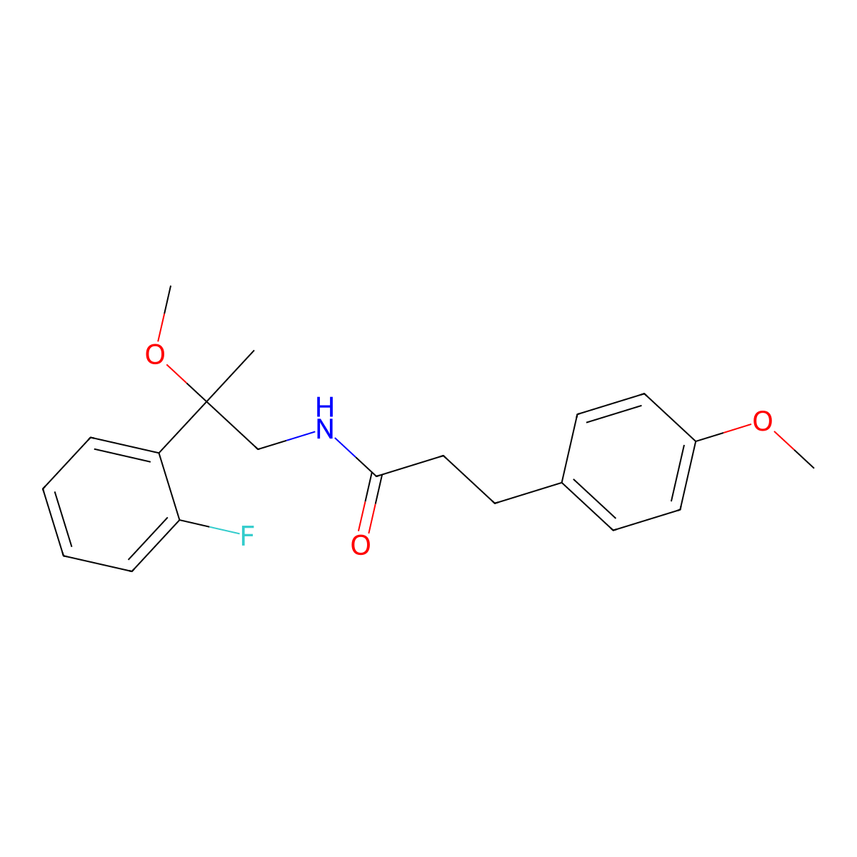 N-[2-(2-Fluorophenyl)-2-methoxypropyl]-3-(4-methoxyphenyl)propanamide molecular structure, CAS 1797088-81-3