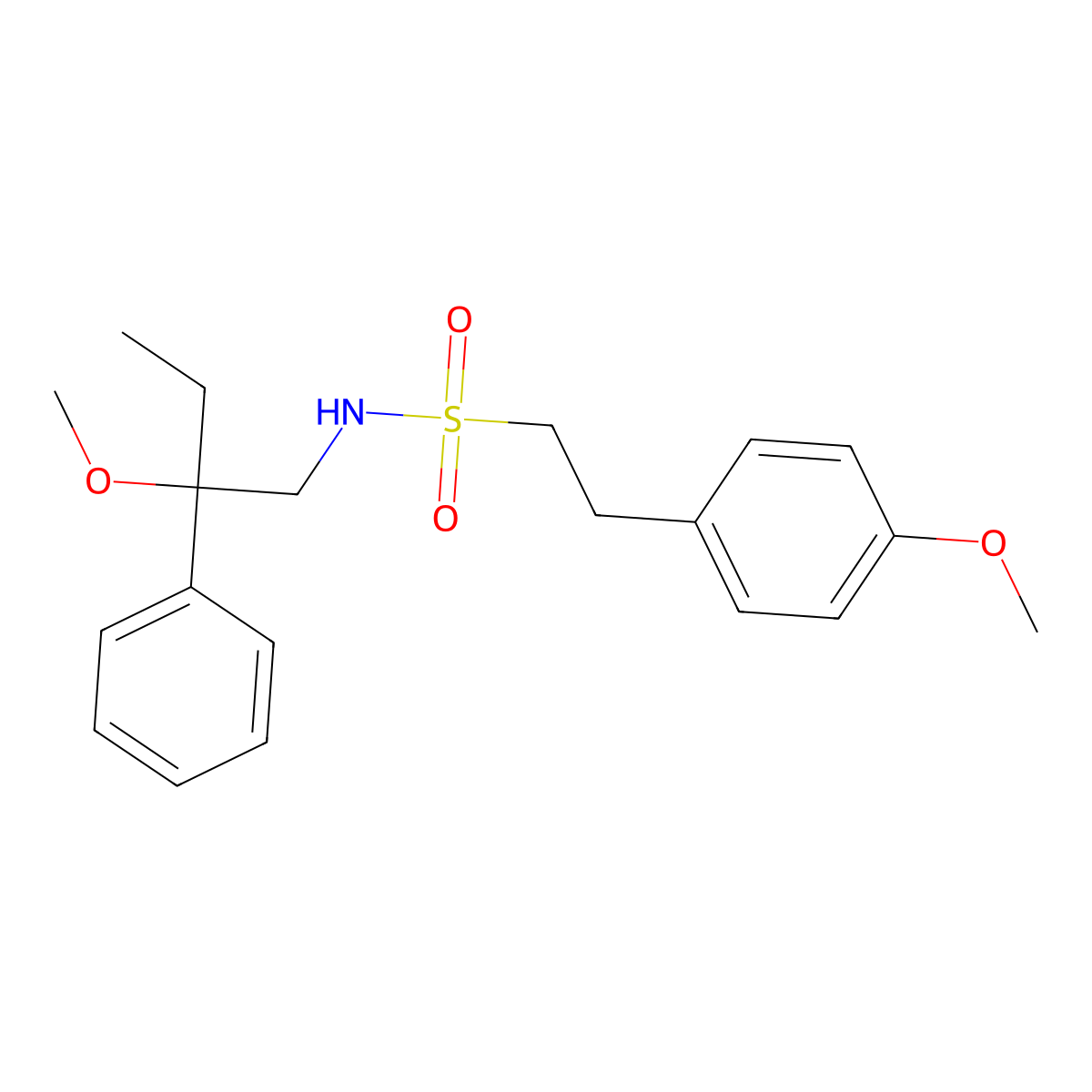 N-(2-methoxy-2-phenylbutyl)-2-(4-methoxyphenyl)ethanesulfonamide molecular structure, CAS 1797089-78-1