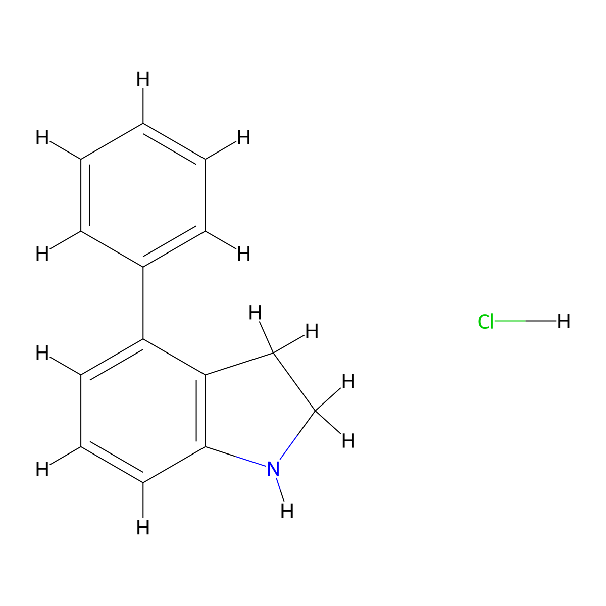 4-phenyl-2,3-dihydro-1H-indole hydrochloride molecular structure, CAS 1797090-67-5